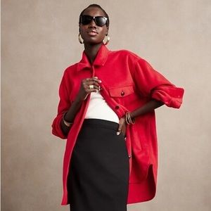 Banana Republic Red Shirt Jacket